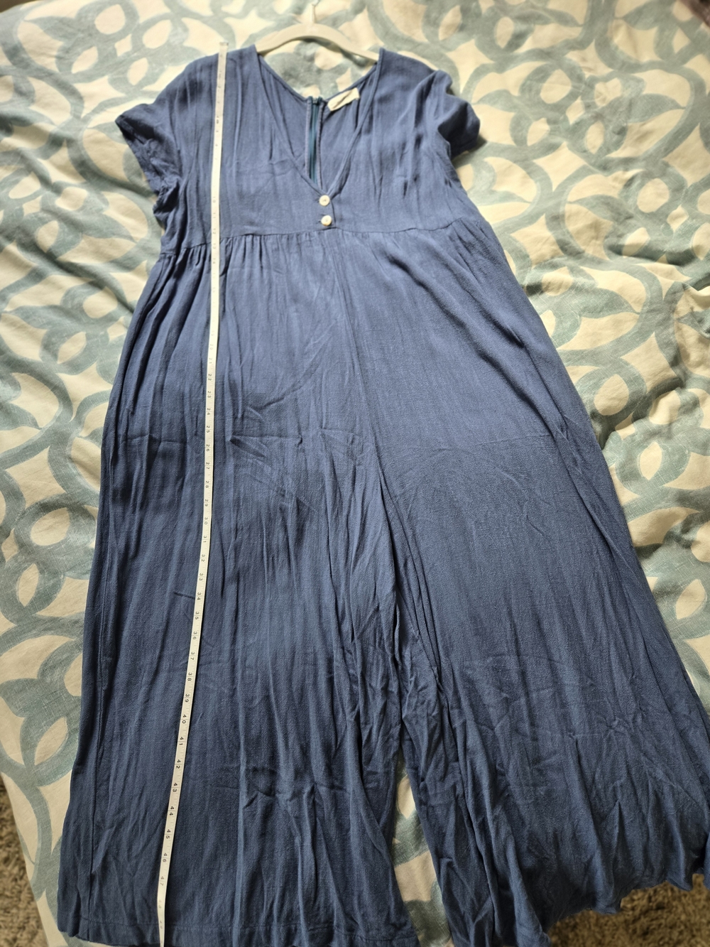 NATURAL LIFE Teal Blue V-Neck Jumpsuit - Picture 9 of 11